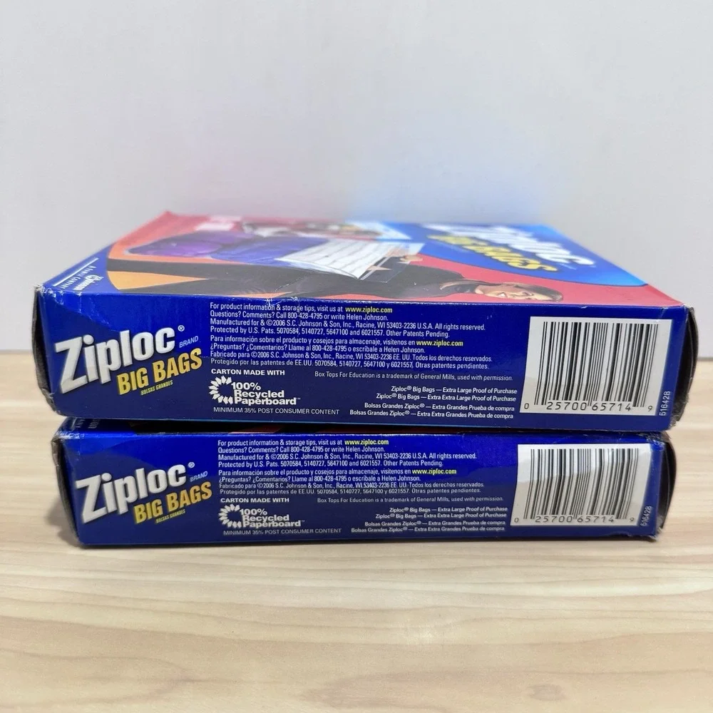 NEW 2 Boxes Ziploc Big Bags XL & XXL 10 Gal & 20 Gallon Size 2006 Discontinued